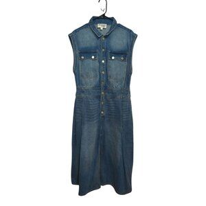 St. John's Bay Sleeveless Denim Midi Dress - Blue